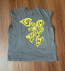 Girl Dangerous Free People Muscle Tee Smiley Graphic Small