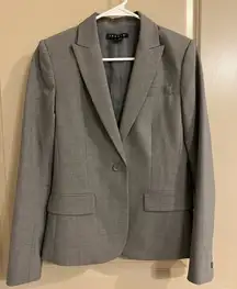 Theory Women’s Virgin Wool Buttoned Gray Blazer Size 6