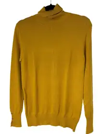 Formula Joven Turtleneck Sweater Gold Yellow Ribbed Long Sleeve Minimalist