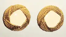 Vintage Monet Textured Gold Tone Clip On Earrings