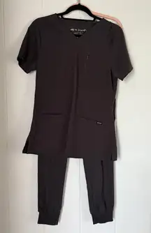 Dark Gray Women's Scrub Set