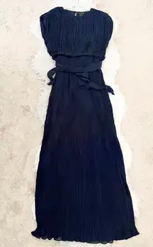 NWT Navy Blue Chiffon Maxi Dress Gown