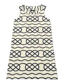 Sailor-Sailor Dress Womens XS Rope Print Yacht Club Shift Nautical Stretch