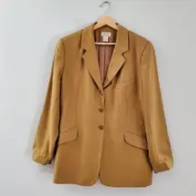 Jennifer Moore Vintage Classic Tan Wool Blazer 16