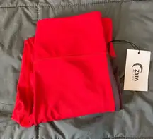 Zyia Red Royalty Stripe Light N Tight High Rise Legging Size 12 New With Tag