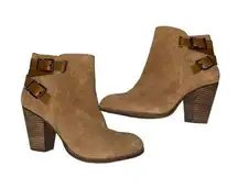 Gianni Bini Brown Suede Zip Up Ankle Booties, Size 10M