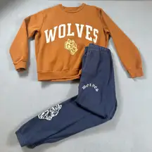 Bundle Set Darc Sport Wolves Winter Kit SHE M Orange Sweatshirt and Blue Pants S