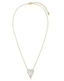 Elongated Pavé Heart Necklace