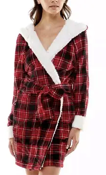 Roudelain Glance  Buffalo Plaid Deluxe Touch Soft Hooded Fleece Robe