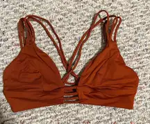 Vitamin A Jaydah Braid Bralette Swim in Copper- Size Small