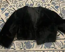 SLNY black fuzzy cardigan L