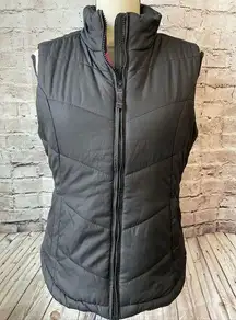 Vest Black Puffer Full Zip Up Pockets Quilted Womens M