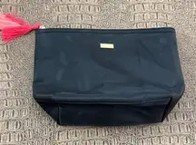 Tarte Black Makeup Bag with Pink Tassel Cosmetic Pouch Travel Zip Case