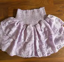 Purple eyelet rush skirt