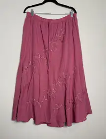 Pink cottage core Long Maxi Skirt