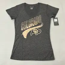CU Colorado Buffaloes NCAA Football Gray  Short Sleeve Shirt Women’s M