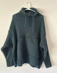 Zara Knit Sweater Hoodie Relaxed Oversized Wool Blend Cozy Size Small
