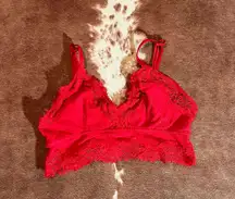 Red aerie bralette tagged a medium no padding fits small best 