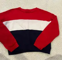 Red And White And Blue Sweatshirt