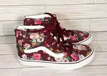 Vans SK-8 HI zip high top butterfly print junior 7 or women's 8.5