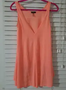 AnM Medium coral V-neck Split front deep the tank top