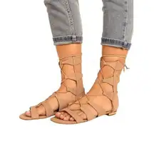 Schutz Earlina Nubuck Leather Gladiator Sandals