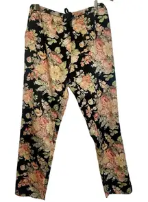 Maison‎ Scotch & Soda floral piped ankle pants beautiful satiny trousers Small