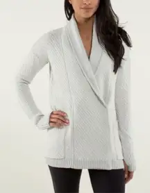 Lululemon cardigan oversized small post practice heathered oatmeal