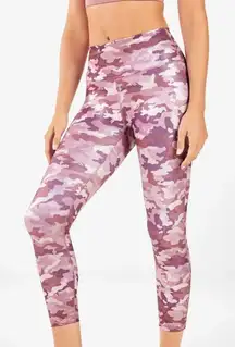 FABLETICS METALLIC PINK CAMO DEFINE POWERHOLD CAPRI LEGGINGS