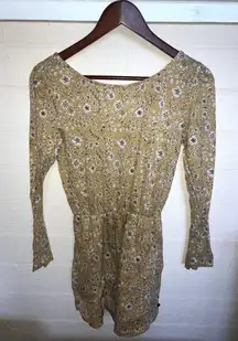 ROXY Beach Chiller Mini Long Sleeve Romper Size Small S FEMININE SOFT GIRL