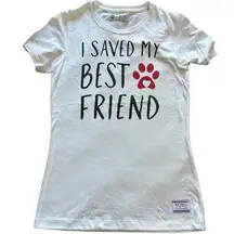Bobs Sketchers White Best Friend Shirt Small XS EUC #4208