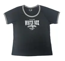 MLB Chicago White Sox Women's Heather Bi-Blend Ringer T-Shirt in Grey, Large