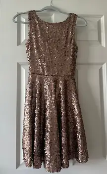 Rose Gold Sequin Homecoming Dress