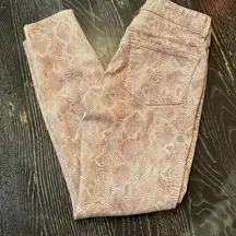 Rich & Skinny Women's Size 24 Pink reptile print Skinny Jeans Stretch Denim