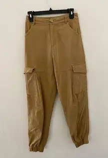 DISSH 6 EUC Camel Tan Cargo Jogger Pant Maeve Khaki Pockets