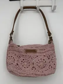 Frankie & Johnnie Pink Crochet Purse Shoulder Bag Y2k Grannycore