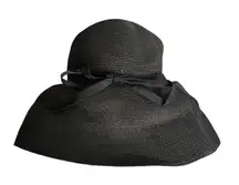 ERIC‎ JAVITS Packable Wide Brim Hat Black