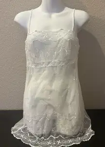 Victoria’s Secret Bridal Eyelet Lace Lingerie Slip Gown Chemise Medium Sheer