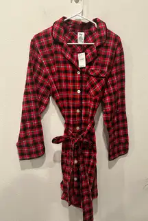Red and Black Flannel Nightgown by Lands End