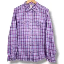 Carhartt  Plaid Flannel Button Up Shirt Cotton Top Blouse Size M