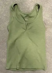 American Eagle Green Ribbed Tank Top
