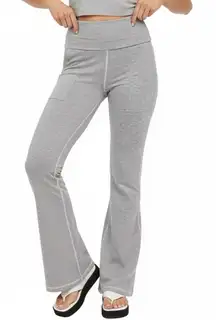 Offline by Aerie The Hugger Foldover Flare Pants Womens M Gray Cool Girl Lounge