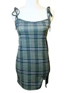 Women's𝅺 Papermoon blue plaid sleeveless mini dress