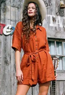 SPELL Rani Romper in Copper Tie Revolve Size XS