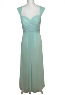 Bill Levkoff Gown Formal Maxi Bridesmaid Corset Back Draped Sleeveless Mint 6
