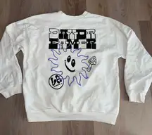 Daydreamer LA Black & White Sun & Mushroom Crewneck Sweatshirt - Size Large