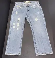 Z Cavaricci Distressed Y2K Boho Vintage 2000s  Jean Pants Capris Size 5