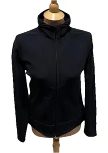 Horny Toad Black Fleece Lined Nylon Jacket Full Zip Basic Minimalist Classic