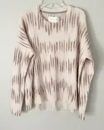 Brochu Walker Size S Printed Long Sleeve 100% Cashmere Sweater Crew Neck