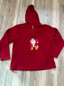 Vintage Dopey Hooded Fleece Size XL, small hole in back shown in last pic, pit to pit is 23, length is 25